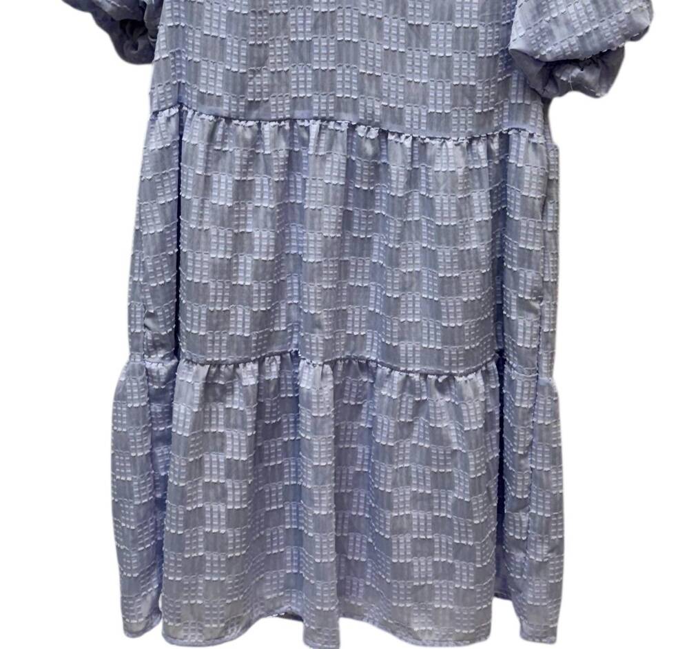 NEW GRACE + EMMA women's v neck checkered dress in light purple